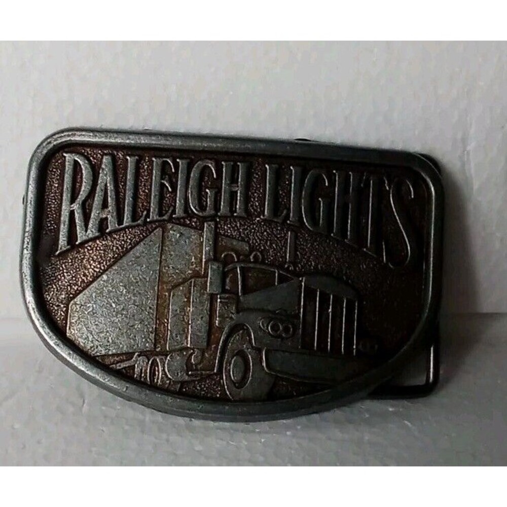 Vintage 1970s Raleigh Lights‎ Trucking Belt Buckle Rare Find